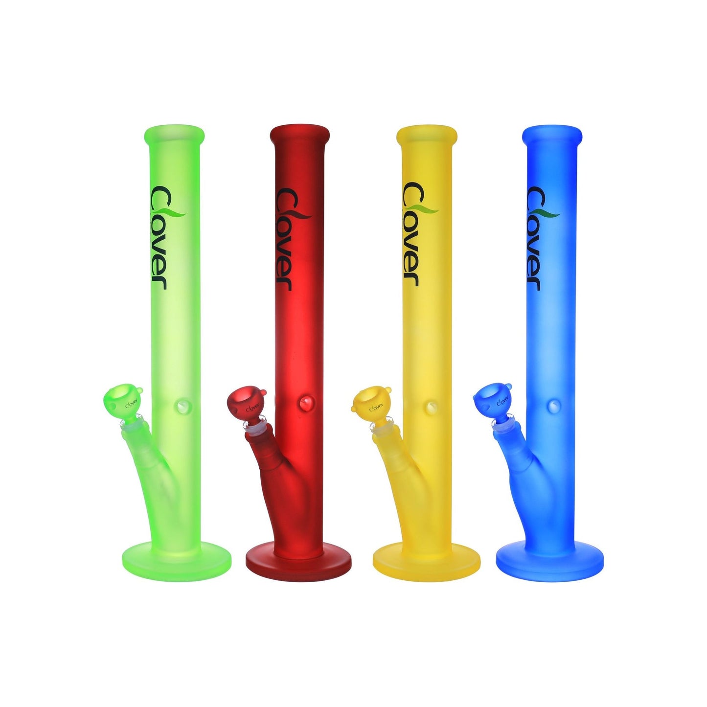 VaporTech Wholesale Clover WP | 17" Straight Neck Flat Base Matte Assorted Colors WPA-286 Waterpipes