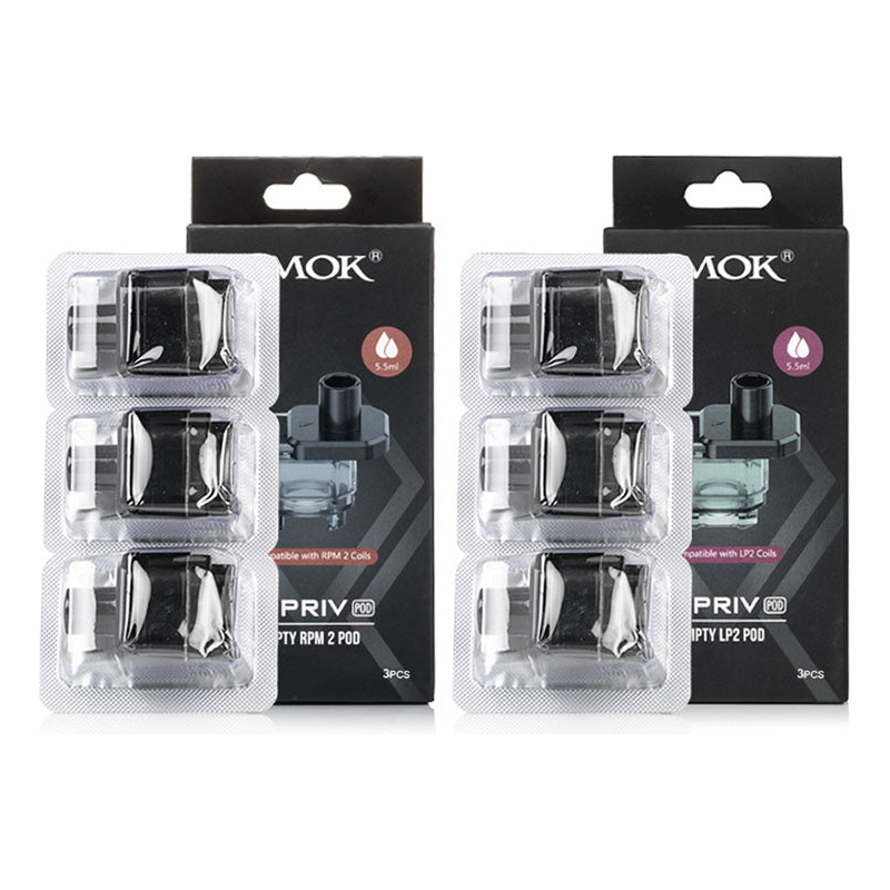 VaporTech Wholesale SMOK G-PRIV - Empty Replacement Pods (3-Pack) - Empty LP2/RPM2 Pod 5.5ml Replacement Pods