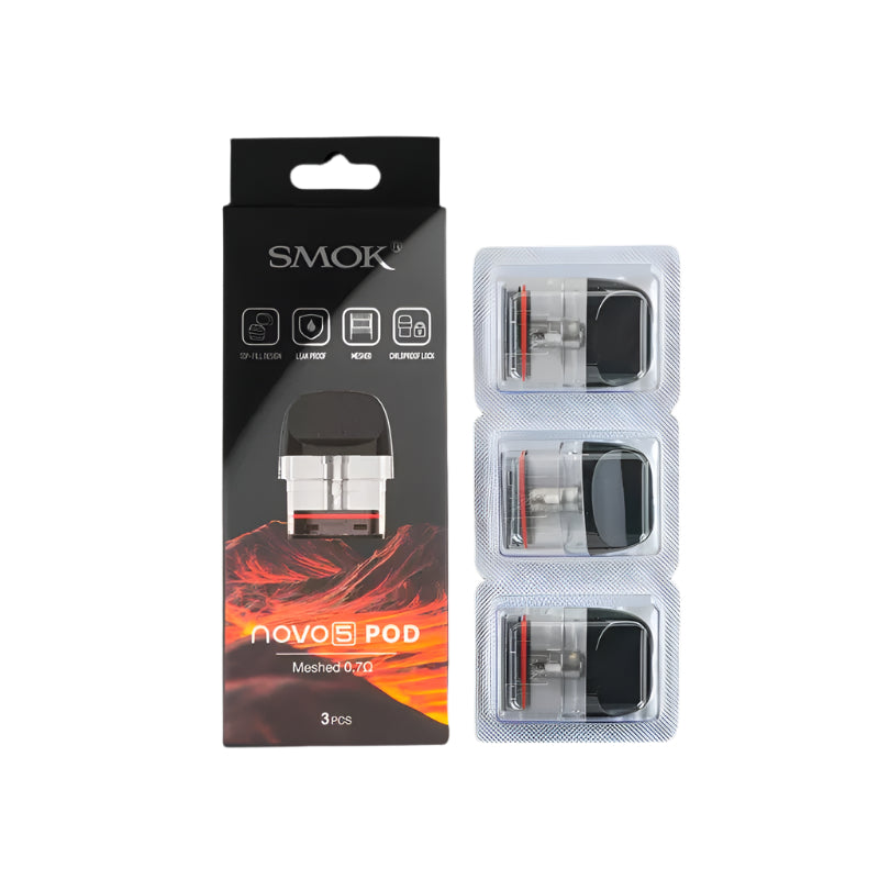VaporTech Wholesale Smok | Novo 5 0.7ohm Meshed MTL (3pcs.Pack) - Bright Black Replacement Coils