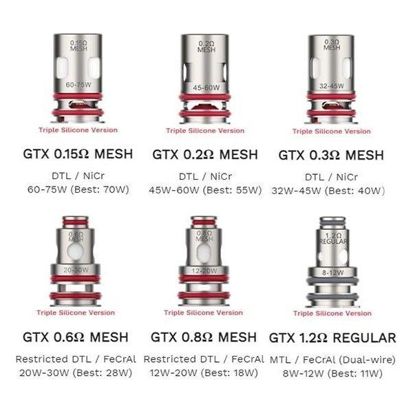 sincreative Brands LLC Vaporesso GTX - Coils (Pack of 5) - Mesh and Regular Options Coils
