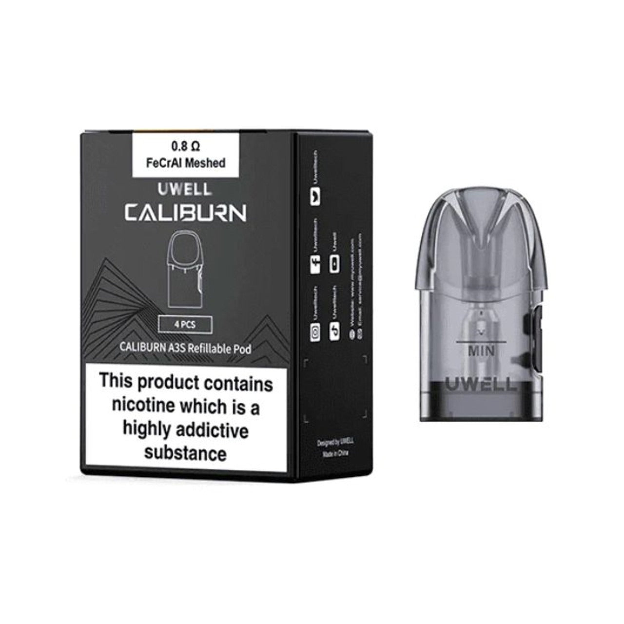 Uwell Caliburn - A3s Replacement Pods -A3S-1.0