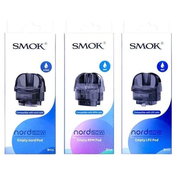 VaporTech Wholesale Smok Nord 50w - Replacement Pods (x3) - 4.0ml, 4.5ml, LP2 Replacement Pods