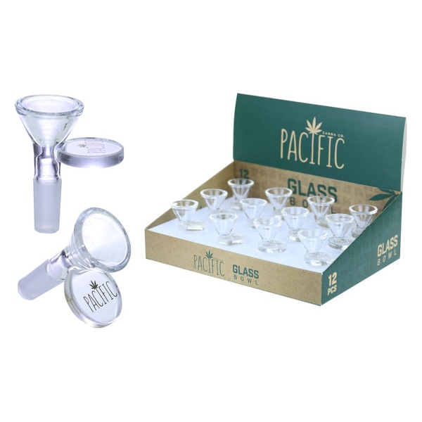 VaporTech Wholesale Pacific Bowl - Clear Printed Logo Funnel with Handle (12pcs/Display) Pacific