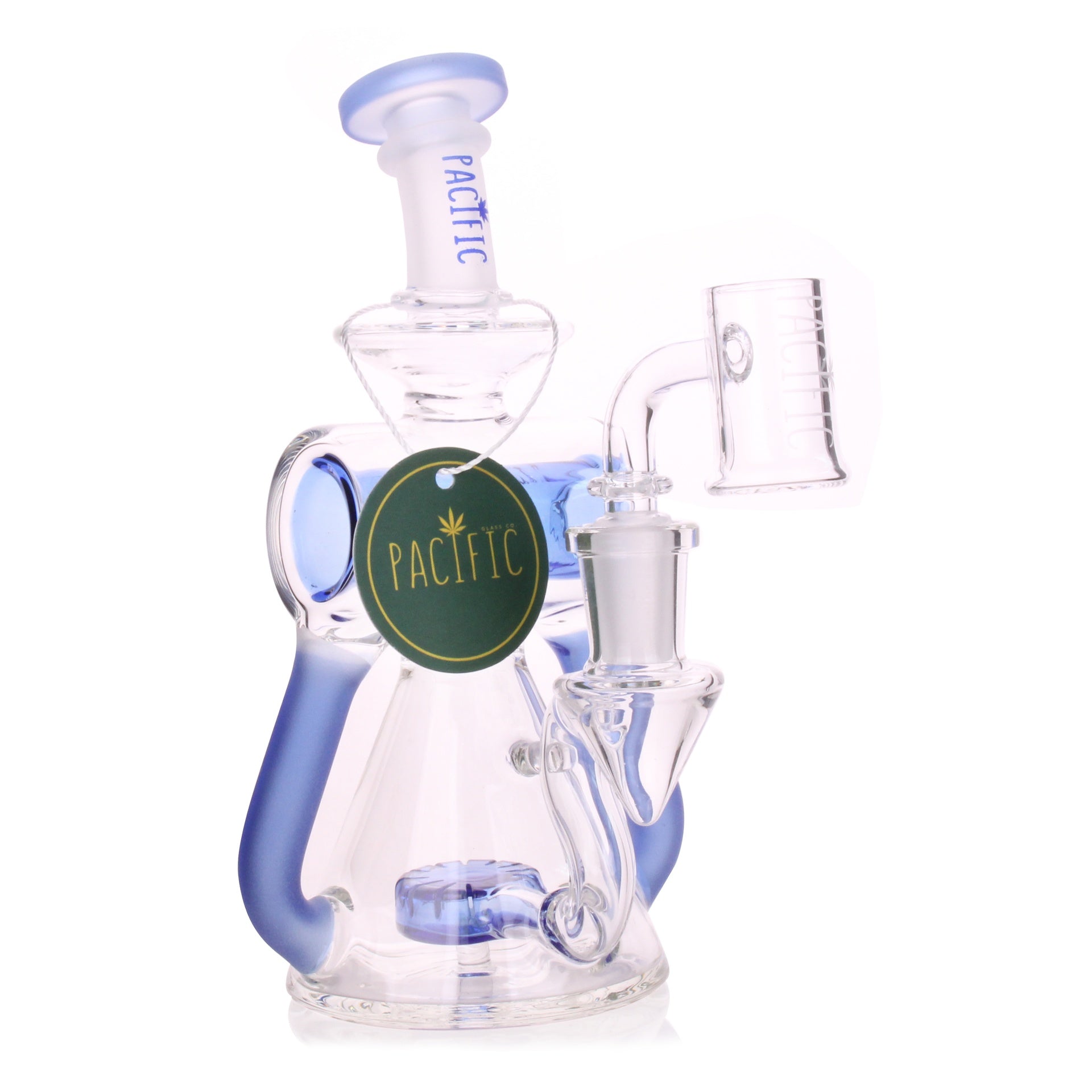 VaporTech Wholesale Pacific Waterpipes - 6" Mackerel Double Matching Colored Perc with Slight Curved Neck All