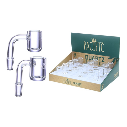 VaporTech Wholesale Pacific Banger | Etched Logo Quartz Banger 90 20mm Bowl - (12pcs/Display) Pacific