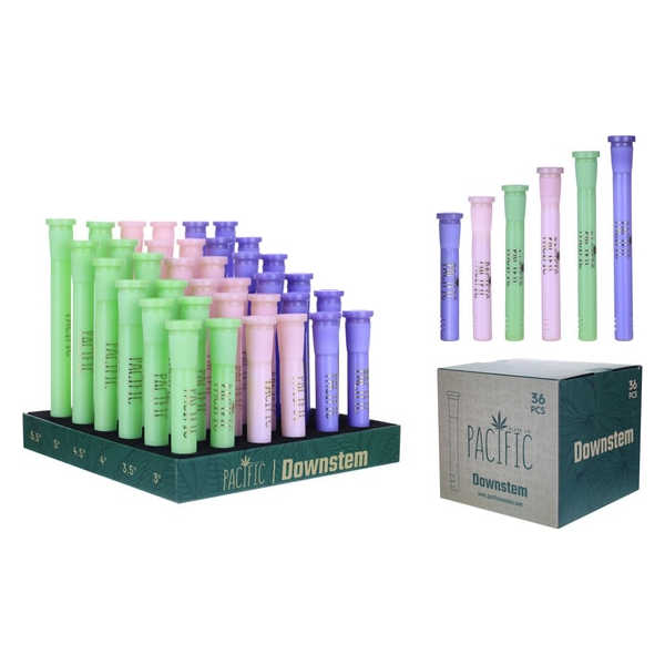 VaporTech Wholesale Pacific | Pastel Colored Opaque Downstems w/ Various Length (36pc/Display) - DS-05 Pacific