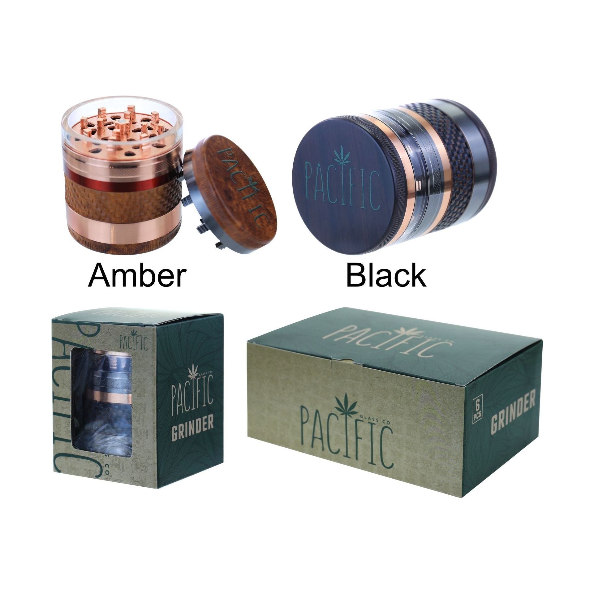 VaporTech Wholesale Clover | Zinc Alloy 5 Part 63*80mm {GX-2102} (6pcs/Display) Grinders
