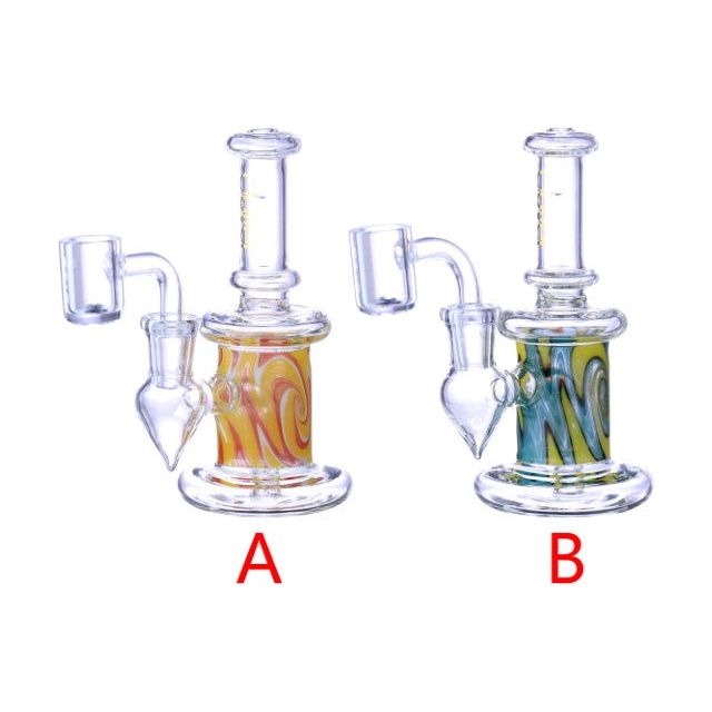 VaporTech Wholesale Clover WP | 6" Flat Base Paint Drip Design Glass [WPE-660] Waterpipes