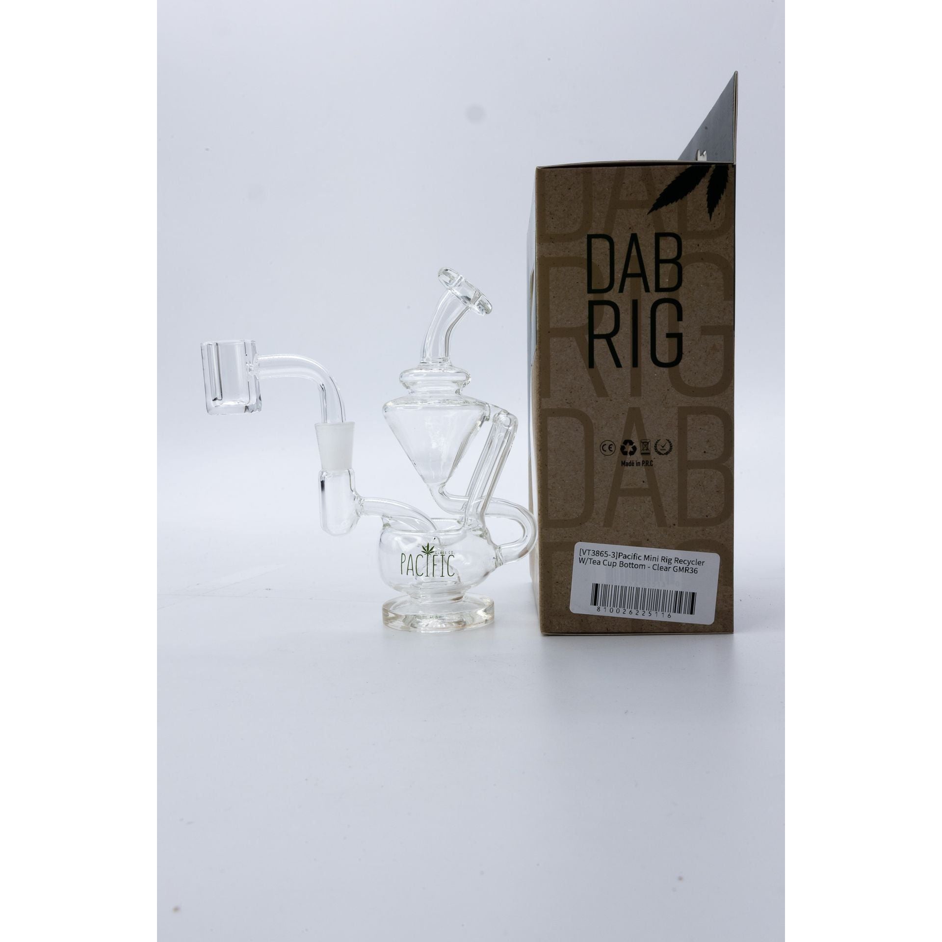 VaporTech Wholesale Pacific Mini Hourglass Rig Recycler - CLEAR GMR36 Pacific