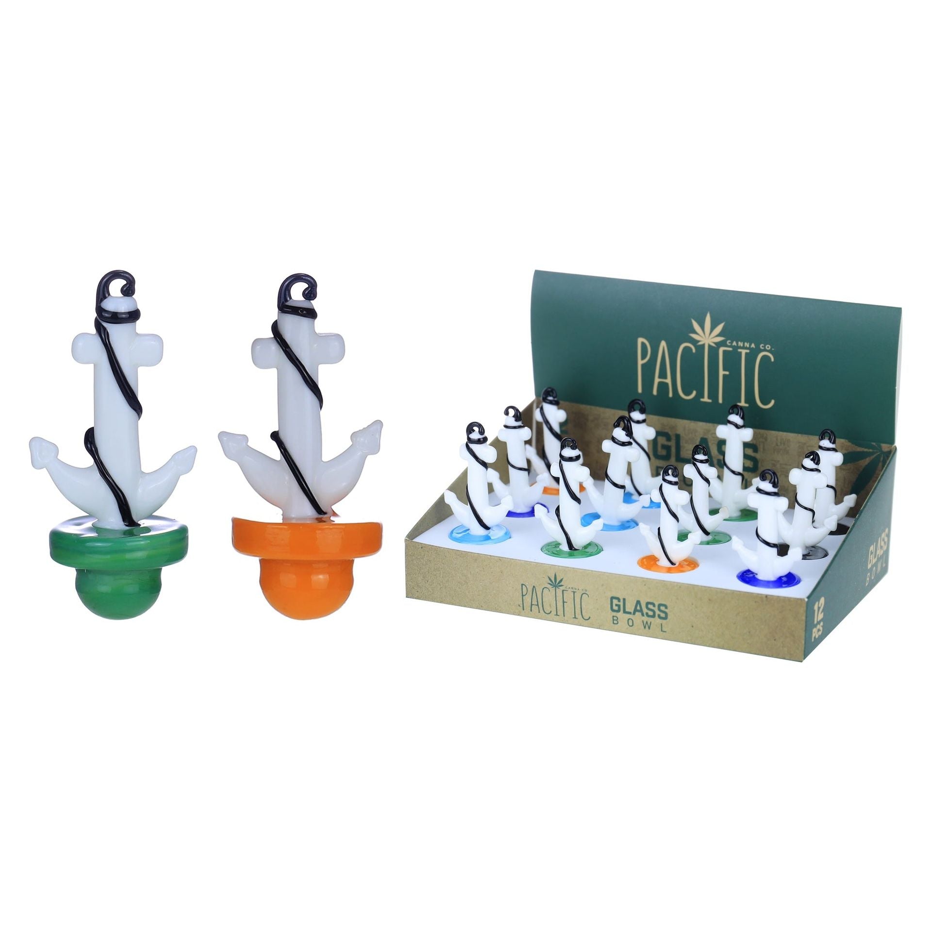 VaporTech Wholesale Pacific | Anchor Carb Caps w/ Various Color Base (12pc/Display) - WPH-4082 Pacific