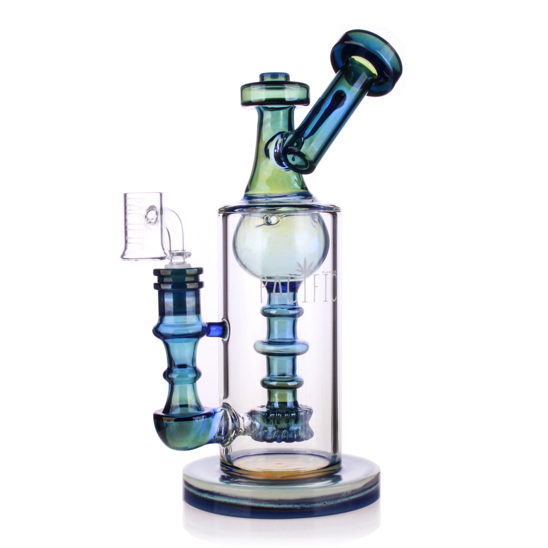 VaporTech Wholesale Pacific [Waterpipes] - 9" Two-Toned Opaleye Side Mouthpiece w/Fined Bowl [RL351] Pacific