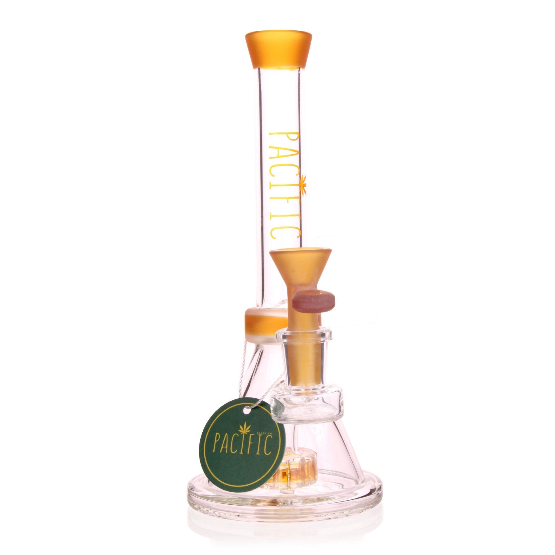 VaporTech Wholesale Pacific Waterpipes - 7" Mobula Beaker Bottom Straight Neck Matching Mouthpiece & UFO Perc