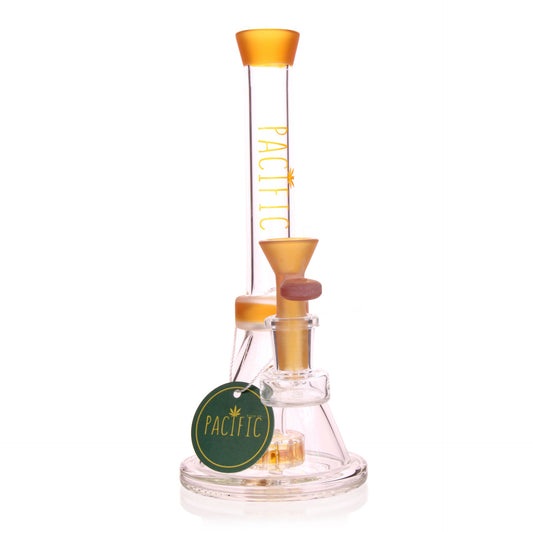 VaporTech Wholesale Pacific Waterpipes - 7" Mobula Beaker Bottom Straight Neck Matching Mouthpiece & UFO Perc