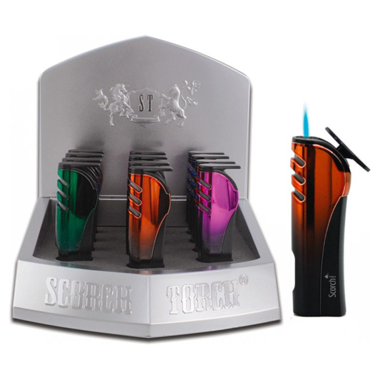 Golden Star 61773-1 Scorch Torch/ Slim Ombre Torch/Pull Down Lite see thru butane Assorted Color (12pcs/Display) Torches