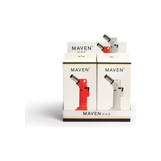 VaporTech Wholesale Maven One | Maven Torch [6 Per Display] - White/Orange Torches