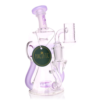 VaporTech Wholesale Pacific Waterpipes - 6" Mackerel Double Matching Colored Perc with Slight Curved Neck All