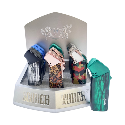 Golden Star 61724-3T Scorch Torch/45 degree 3T Torch Assorted Metallic Colors & Design (12pcs/Display) Torches