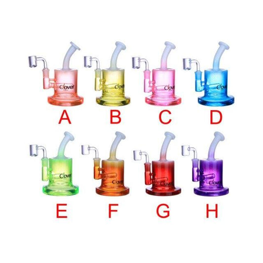 VaporTech Wholesale Clover [Waterpipe] - 6" Ombre Transparent Assorted Color Dab Rig with Straight Perc [WPE-582] - YELLOW Waterpipes