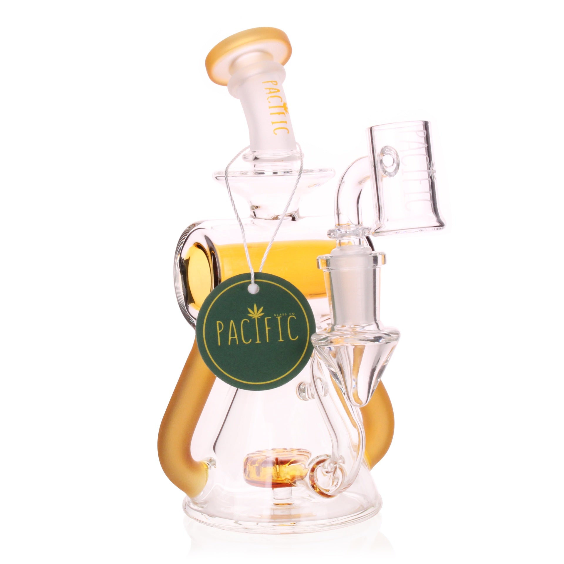 VaporTech Wholesale Pacific Waterpipes - 6" Mackerel Double Matching Colored Perc with Slight Curved Neck All