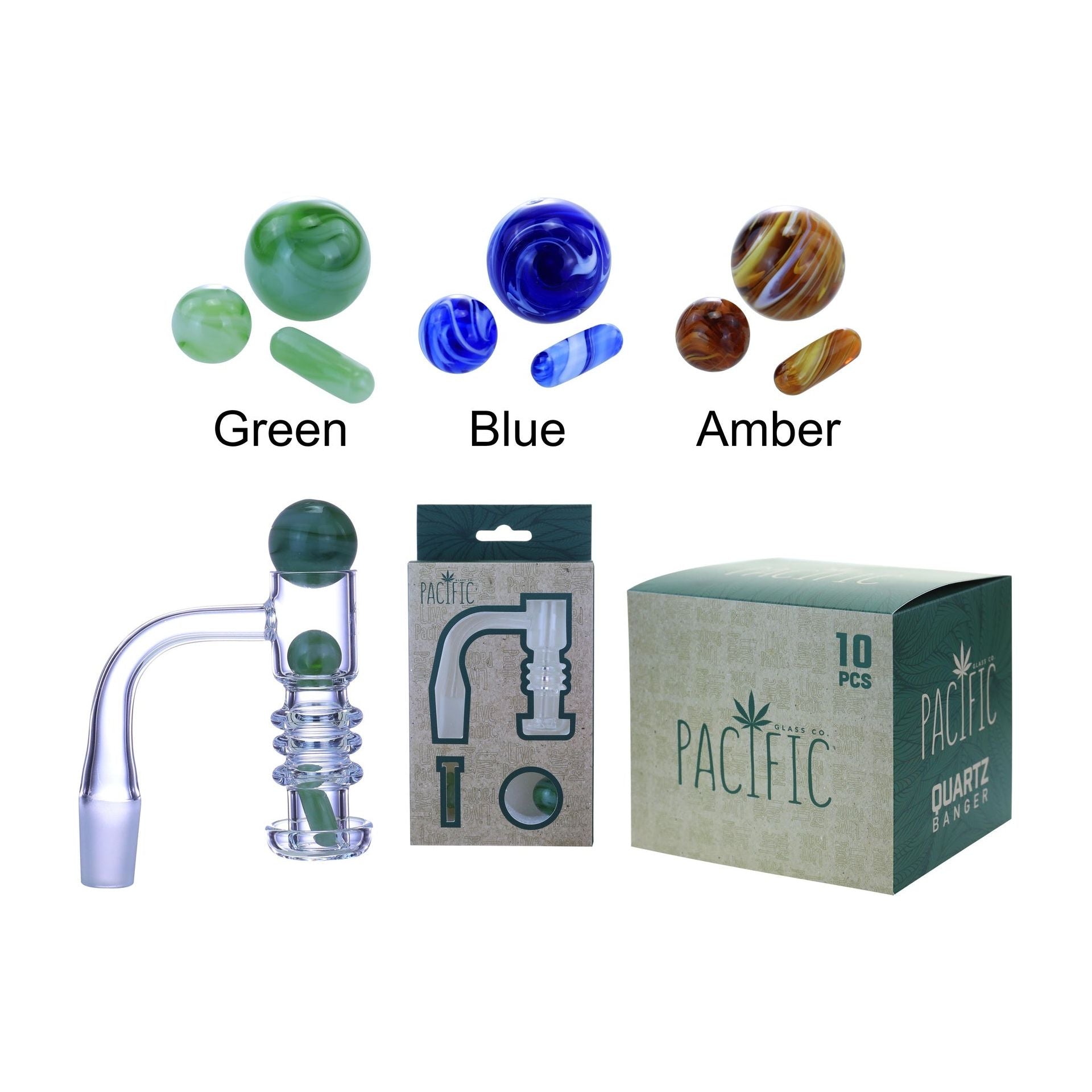 VaporTech Wholesale Pacific [Terp Slurpers] - 14mm Various Color 3 Piece Glass Marble Banger Set [WPY-472]  AMBER Pacific