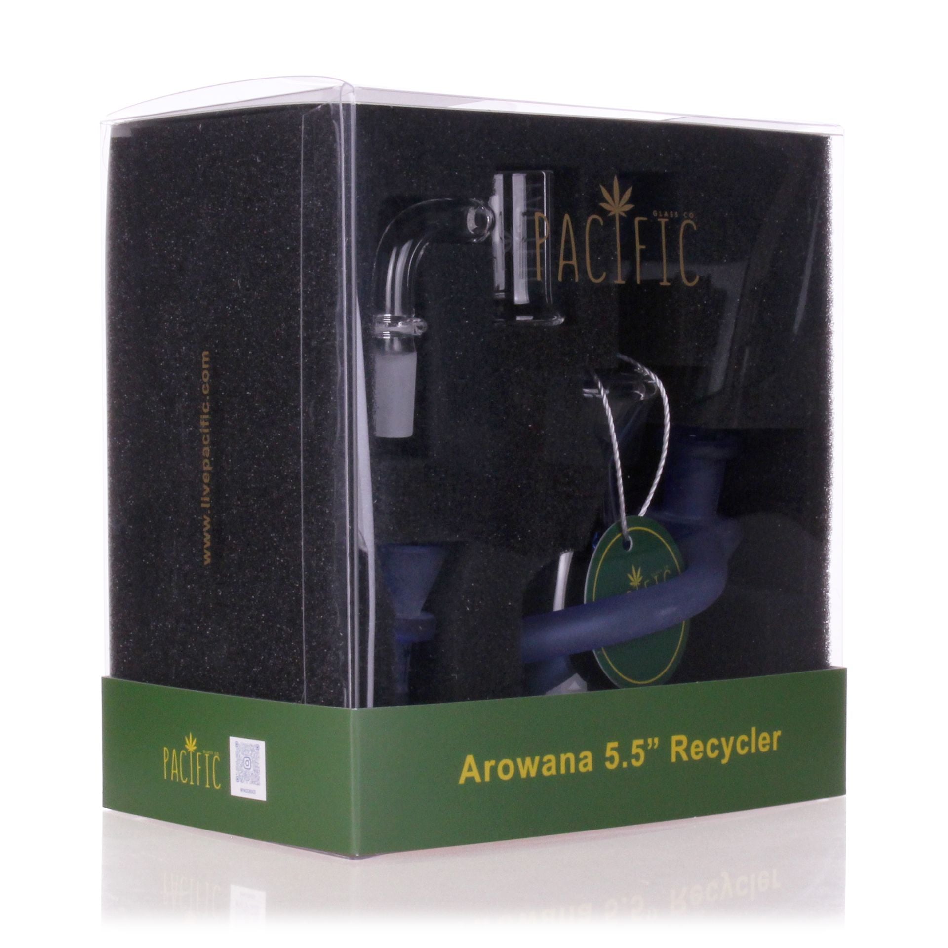 VaporTech Wholesale Pacific Waterpipes - 5" Arowana Hourglass Base Transparent Mouthpiece & Side Perc All