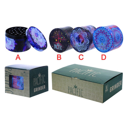 VaporTech Wholesale Clover [Grinders] - GX-2293 4 Part 63mm Artisty Tapestry Designed (6pcs/pack) Grinders