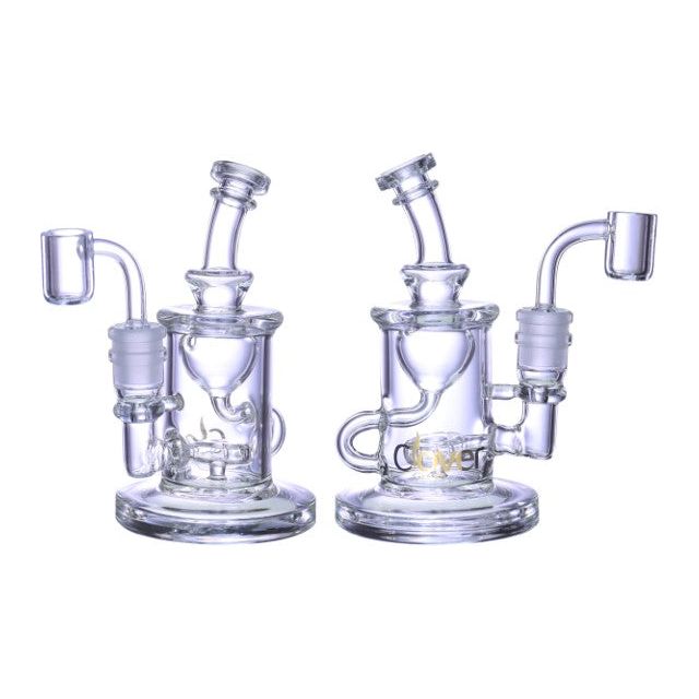 VaporTech Wholesale Clover [WPE-400] 6" Clear Oil Dab Rig Glass Waterpipes
