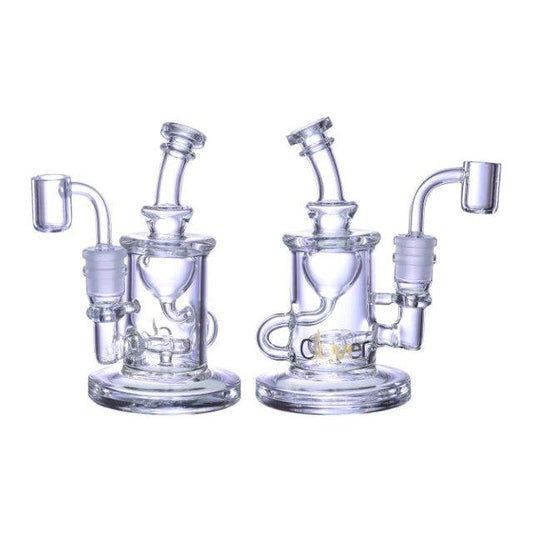 VaporTech Wholesale Clover [WPE-400] 6" Clear Oil Dab Rig Glass Waterpipes