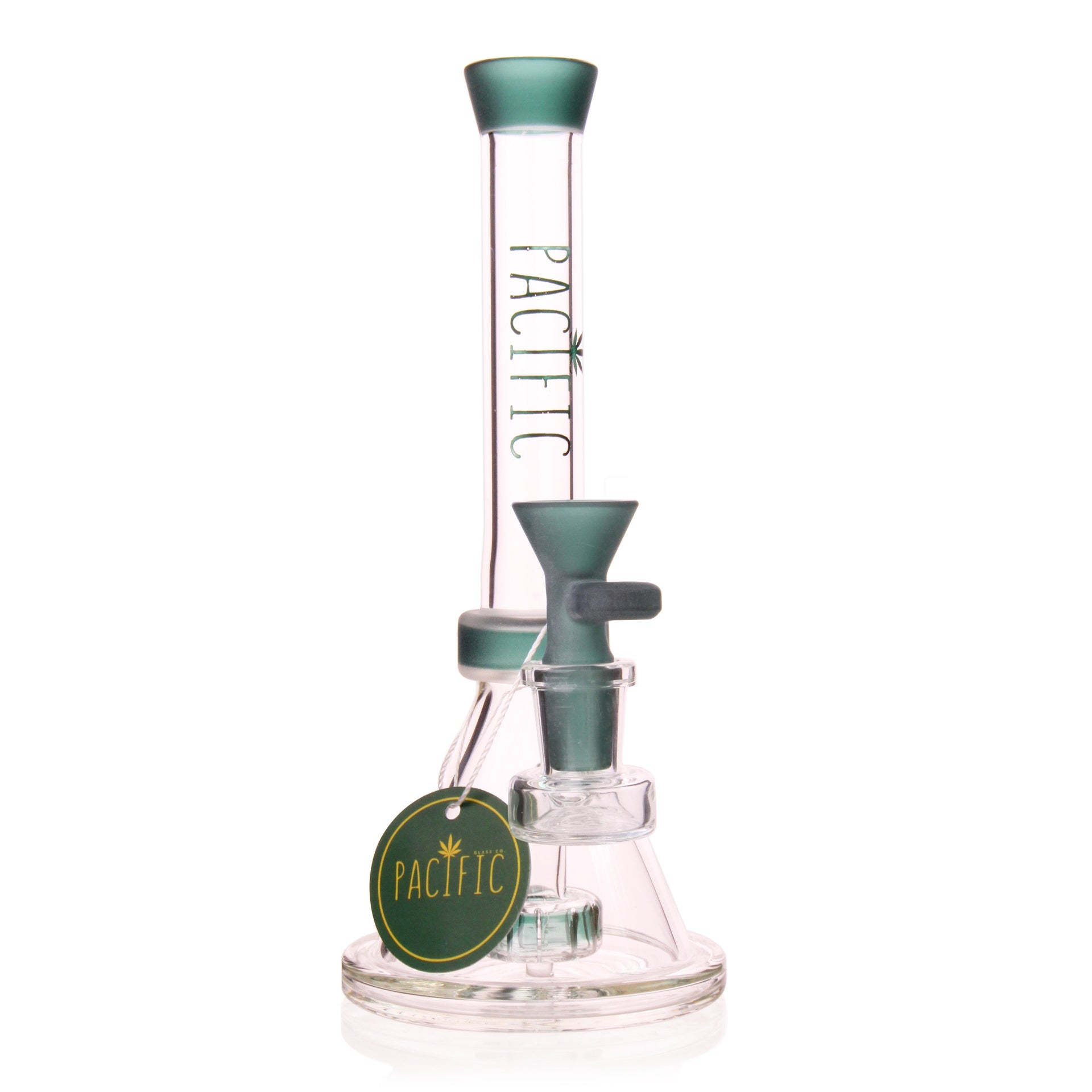 VaporTech Wholesale Pacific Waterpipes - 7" Mobula Beaker Bottom Straight Neck Matching Mouthpiece & UFO Perc