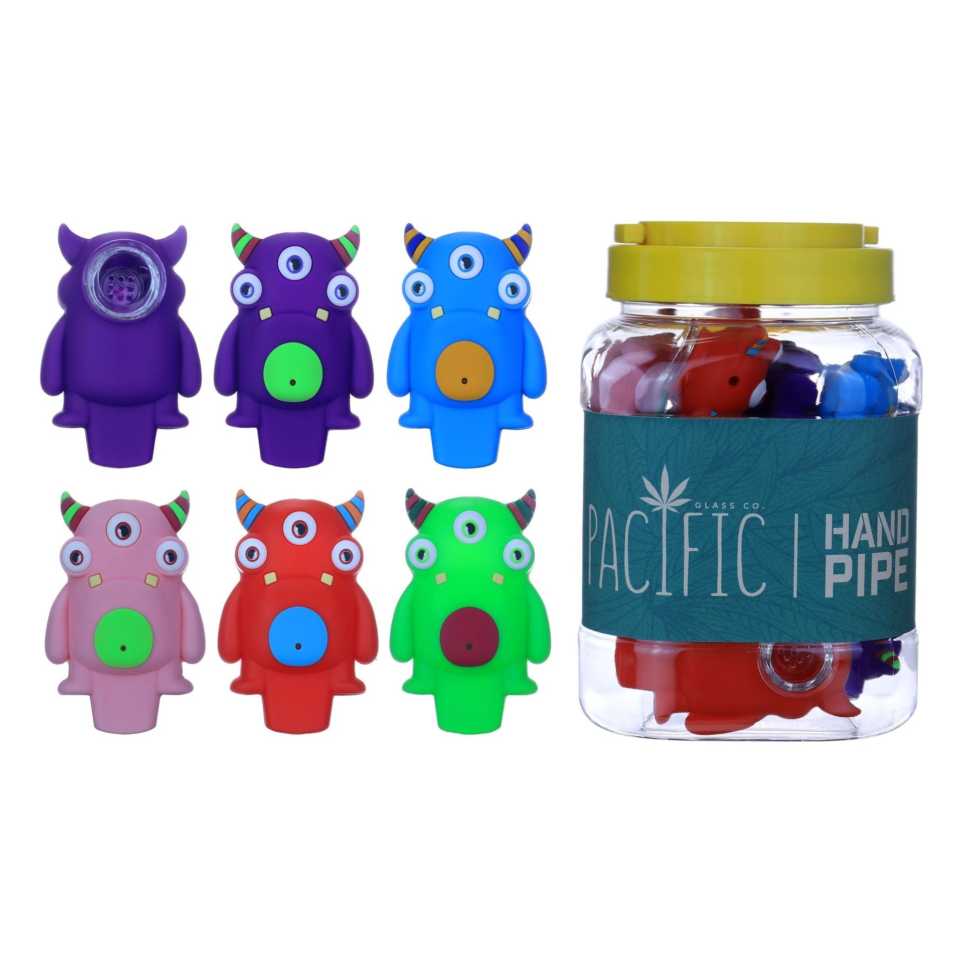 VaporTech Wholesale Pacific Silicone Handpipes - 12pcs/Pack -SLP-353 Monster Pacific