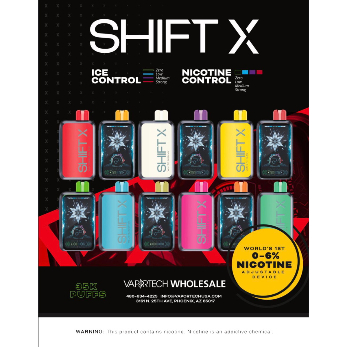 VaporTech Wholesale Shift X 35000 Puff Disposable (5pk) - Watermelon Ice Disposables