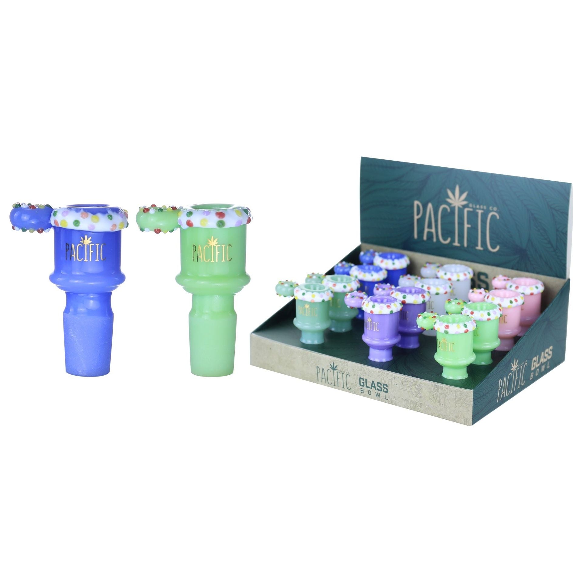 VaporTech Wholesale Pacific [Bowls] - Assorted colored Milkshake Bowls with Side handle [WPH-712](12pcs/display) -14MM Pacific